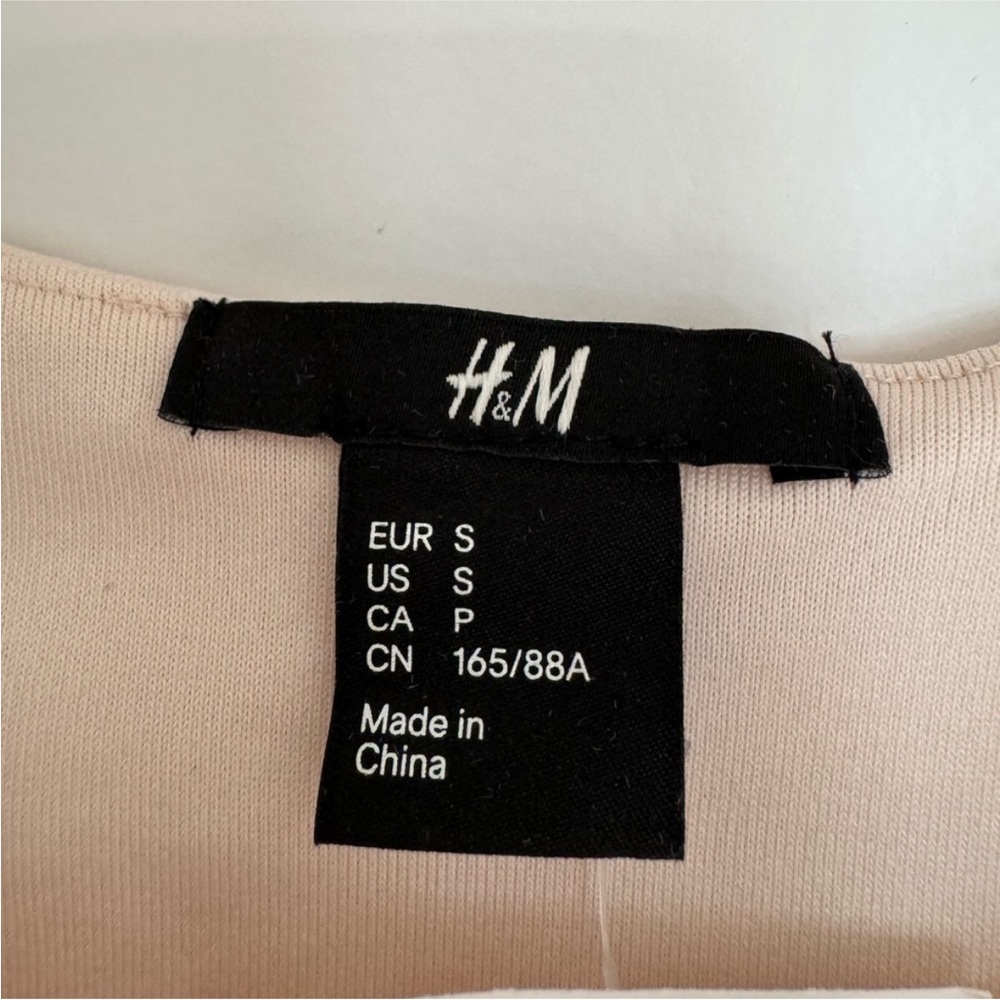 NEW H&M Cocktail Dress NWT Ruched Light Pink Sleeveless Small Mini Blush Peach … - Picture 8 of 11